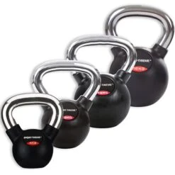Sport-Thieme Kettlebell-Set "Gummiert Mit Glattem Chrom-Griff"